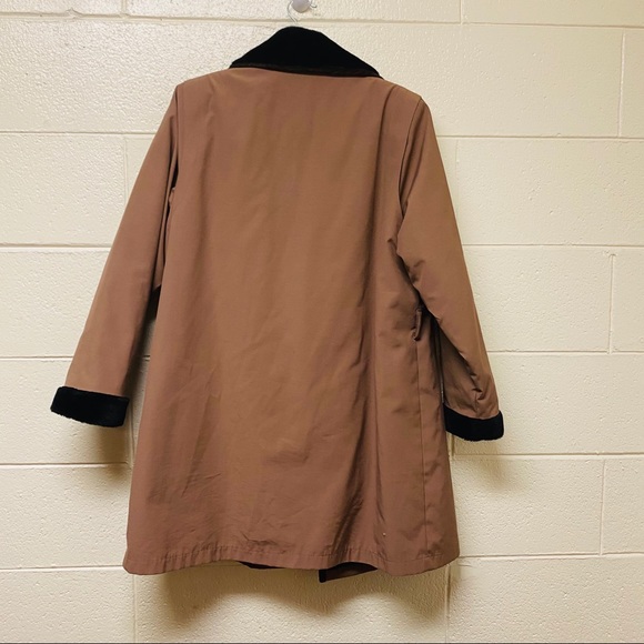 London Fog Fur Lined Collar Long Coat Jacket - Picture 11 of 12